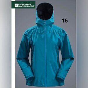 🩷 Mountain Warehouse-Women's Ultra Trolltunga Waterproof Jacket-Teal. Size:16 US